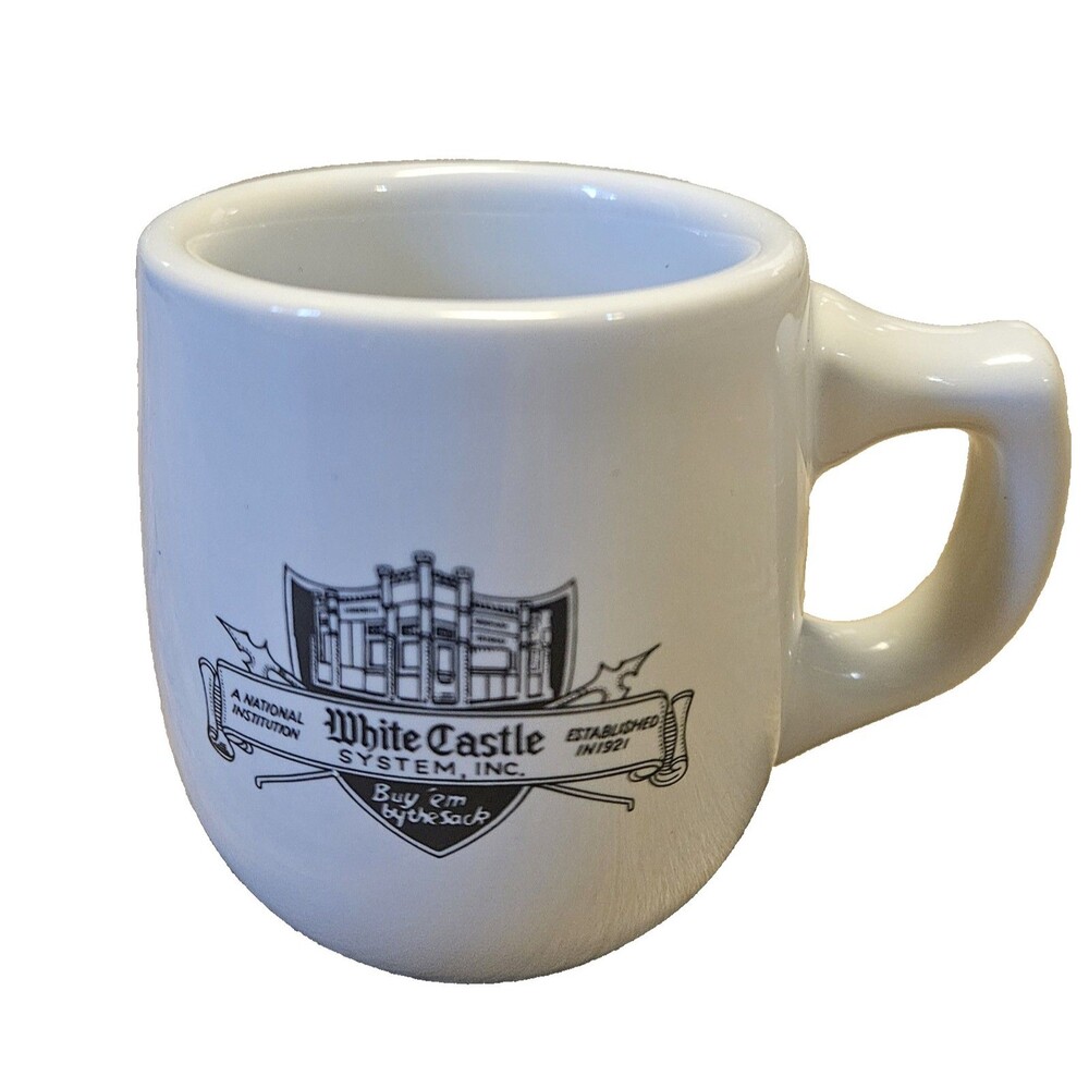 Vintage White Castle Coffee Mug Ashtray Bottom Buy 'Em By The Sack Restaurant Cu